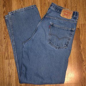 LEVI'S 550 Relaxed Fit 34x32 Medium-Light Stonewash 100% Cotton Jeans